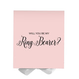 Will You Be My Ring Bearer? Proposal Box Pink w/ White Bow - No Border