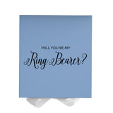 Will You Be My Ring Bearer? Proposal Box Light Blue w/ white Bow- No Border