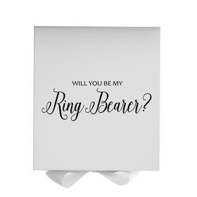 Will You Be My Ring Bearer? Proposal Box White - No Border