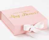 Will You Be My Ring Bearer? Proposal Box Pink w/ White Bow - No Border