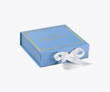 Will You Be My Ring Bearer? Proposal Box Light Blue w/ white Bow-  Border