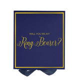 Will You Be My Ring Bearer? Proposal Box Navy -  Border