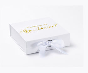 Will You Be My Ring Bearer? Proposal Box White - No Border