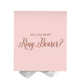 Will You Be My Ring Bearer? Proposal Box Pink w/ White Bow - No Border