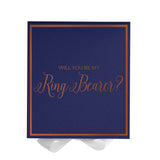 Will You Be My Ring Bearer? Proposal Box Navy w/ White Bow -  Border