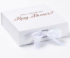 Will You Be My Ring Bearer? Proposal Box White - No Border