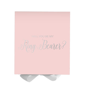 Will You Be My Ring Bearer? Proposal Box Pink w/ White Bow - No Border