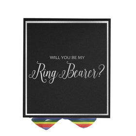 Will You Be My Ring Bearer? Proposal Box black -  Border - Rainbow Ribbon