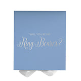 Will You Be My Ring Bearer? Proposal Box Light Blue w/ white Bow- No Border