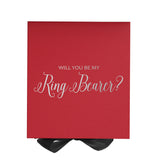 Will You Be My Ring Bearer? Proposal Box Red w/ Black Ribbon - No Border