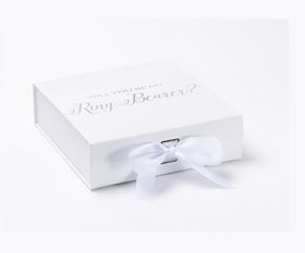 Will You Be My Ring Bearer? Proposal Box White - No Border