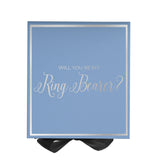 Will You Be My Ring Bearer? Proposal Box Light Blue w/ Black Bow-  Border