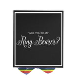 Will You Be My Ring Bearer? Proposal Box black -  Border - Rainbow Ribbon