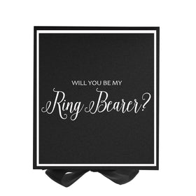 Will You Be My Ring Bearer? Proposal Box black -  Border