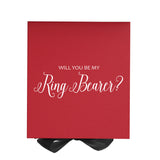 Will You Be My Ring Bearer? Proposal Box Red w/ Black Ribbon - No Border