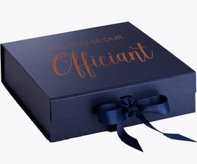 Will You Be our Officiant? Proposal Box Navy - No Border