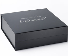 Will You Be My bridesmaid? Proposal Box black - No Border - No ribbon