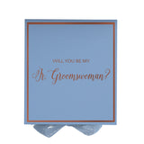 Will You Be My Jr Groomswoman? Proposal Box Light Blue -  Border