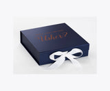 Will You Be My Usher? Proposal Box Navy w/ White Bow - No Border