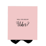 Will You Be My Usher? Proposal Box Pink w/ Black Bow - No Border