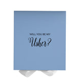 Will You Be My Usher? Proposal Box Light Blue w/ white Bow- No Border