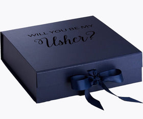 Will You Be My Usher? Proposal Box Navy - No Border