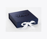 Will You Be My Usher? Proposal Box Navy w/ White Bow - No Border