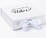 Will You Be My Usher? Proposal Box White - No Border