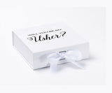 Will You Be My Usher? Proposal Box White - No Border