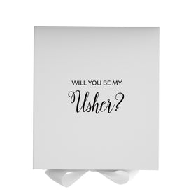Will You Be My Usher? Proposal Box White - No Border