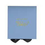 Will You Be My Usher? Proposal Box Light Blue w/ Black Bow- No Border