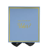 Will You Be My Usher? Proposal Box Light Blue w/ Black Bow-  Border