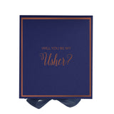 Will You Be My Usher? Proposal Box Navy -  Border