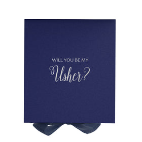 Will You Be My Usher? Proposal Box Navy - No Border