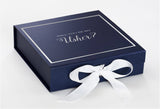 Will You Be My Usher? Proposal Box Navy w/ White Bow -  Border