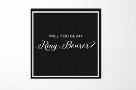 Will You Be My Ring Bearer? Proposal Box black -  Border - No ribbon