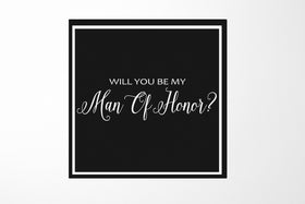 Will You Be My Man of Honor? Proposal Box black -  Border - No ribbon