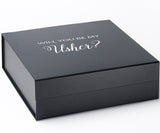 Will You Be My Usher? Proposal Box black - No Border - No ribbon