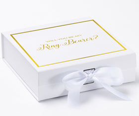 Will You Be My Ring Bearer? Proposal Box White -  Border