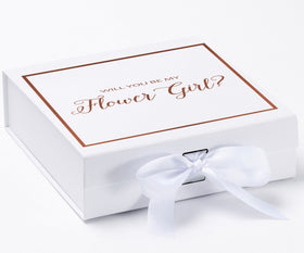 Will You Be My Flower Girl? Proposal Box White -  Border