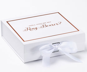 Will You Be My Ring Bearer? Proposal Box White -  Border