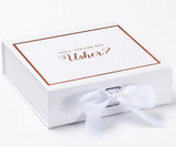 Will You Be My Usher? Proposal Box White -  Border