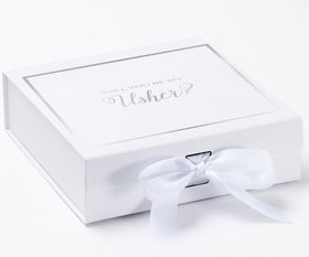 Will You Be My Usher? Proposal Box White -  Border