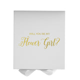 Will You Be My Flower Girl? Proposal Box White - No Border