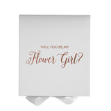 Will You Be My Flower Girl? Proposal Box White - No Border