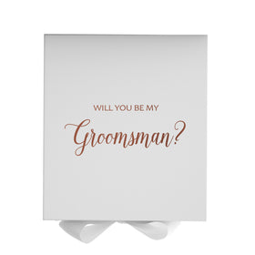 Will You Be My groomsman? Proposal Box White - No Border