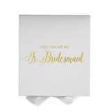 Will You Be My jr bridesmaid? Proposal Box White - No Border