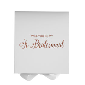 Will You Be My jr bridesmaid? Proposal Box White - No Border