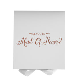 Will You Be My maid of honor? Proposal Box White - No Border