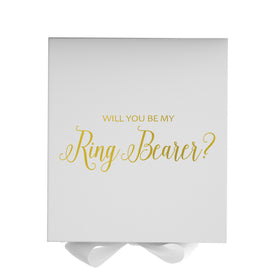 Will You Be My Ring Bearer? Proposal Box White - No Border